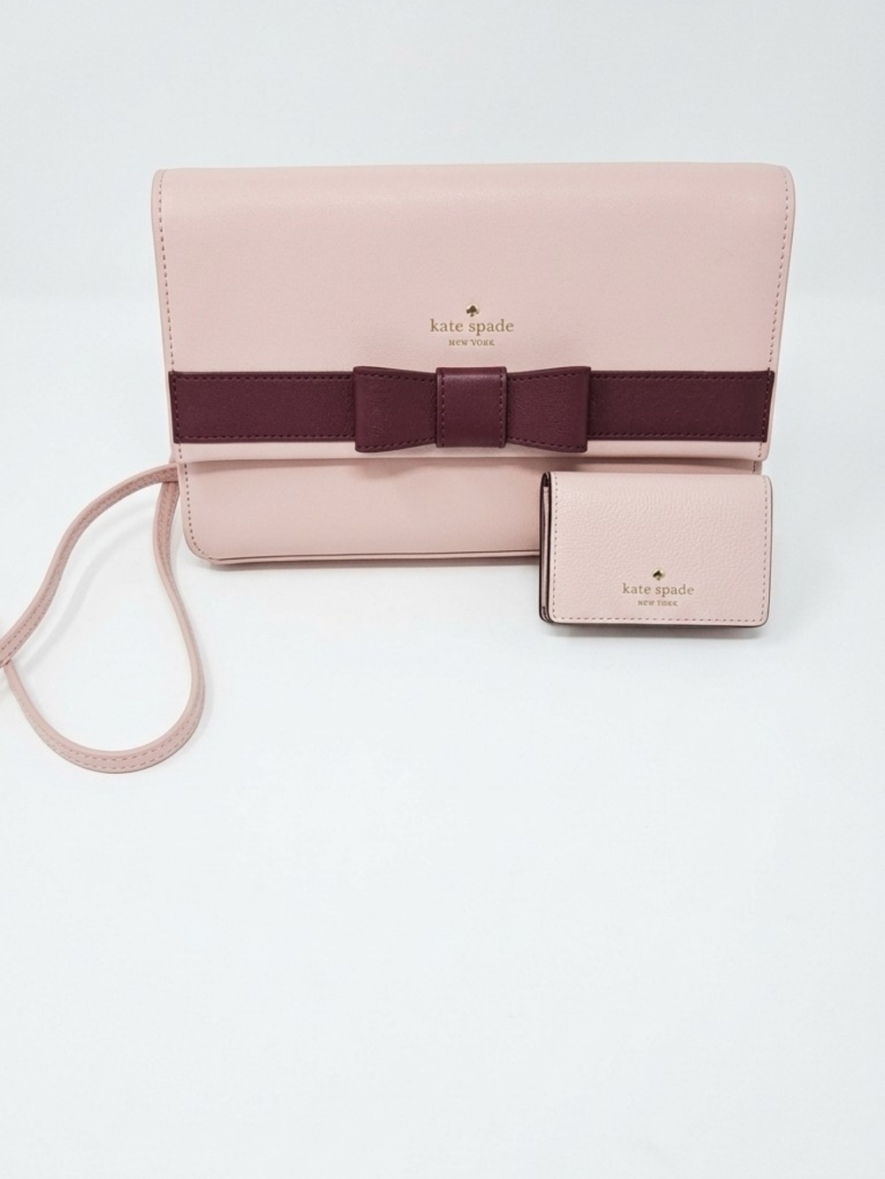 kate spade New York Blush Pink Bow Crossbody Wallet Set